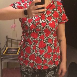Women's Valentines Day Scrub Top